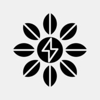 Icon power of nature. Renewable energy elements. Icon in glyph style. vector