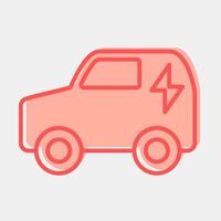 Icon electronic vehicle. Renewable energy elements. Icon in two tone style. vector