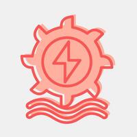 Icon hydro power. Renewable energy elements. Icon in two tone style. vector