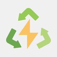 Icon clean energy. Renewable energy elements. Icon in flat style. vector