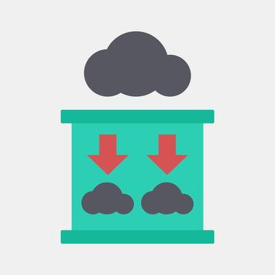 Icon carbon capture. Renewable energy elements. Icon in flat style.