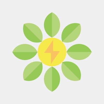 Icon power of nature. Renewable energy elements. Icon in flat style.