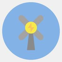 Icon wind energy. Renewable energy elements. Icon in color mate style. vector