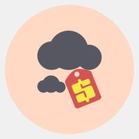 Icon carbon pricing. Renewable energy elements. Icon in color mate style. vector