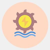 Icon hydro power. Renewable energy elements. Icon in color mate style. vector