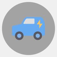 Icon electronic vehicle. Renewable energy elements. Icon in color mate style. vector