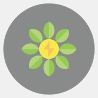 Icon power of nature. Renewable energy elements. Icon in color mate style. vector