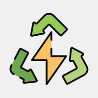 Icon clean energy. Renewable energy elements. Icon in filled line style. vector