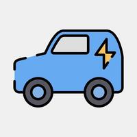 Icon electronic vehicle. Renewable energy elements. Icon in filled line style. vector