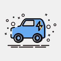 Icon electronic vehicle. Renewable energy elements. Icon in MBE style. vector