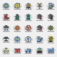 Icon set of renewable energy. Renewable energy elements. Icon in MBE style. vector