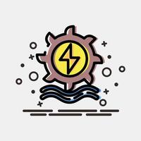 Icon hydro power. Renewable energy elements. Icon in MBE style. vector
