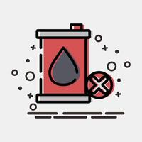 Icon no fossil fuel. Renewable energy elements. Icon in MBE style. vector