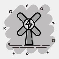 Icon wind energy. Renewable energy elements. Icon in comic style. vector