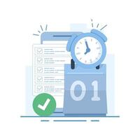Planning App Concept. Calendar, schedule, appointment. Business Task Management. priority, important, reminder days on calendar. productivity concept. flat cartoon design illustration. vector