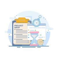 Project Management Concept or Managing a project. strategic plan to manage resources for development, software development planning, gantt chart for work deadline concept. flat style design. vector