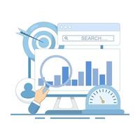 SEO optimization concept. Search Engine Optimization, campaign for homepage website. website search results, advertising or marketing to improve web ranking. flat style design. vector