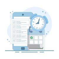 Planning App Concept. Calendar, schedule, appointment. Business Task Management. priority, important, reminder days on calendar. productivity concept. flat design illustration. vector