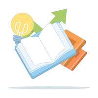 Concept of knowledge growth and educational progress. Education or knowledge is a step towards success, learning for skill development. Illustration of flat design design on background. vector
