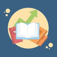 Concept of knowledge growth and educational progress. Education or knowledge is a step towards success, learning for skill development. Flat design illustration on background. vector