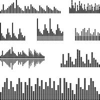 Equalizer Silhouette, waveform sound Silhouette, Sound Waveform Visualizations vector