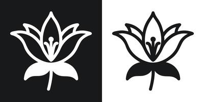 Simple black and white floral design suitable for logo templates and various graphic projects vector