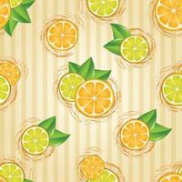 Seamless pattern with lemons, limes, orange, citrus sliced vector