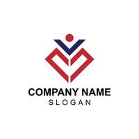 Logo design with a human figure in a heart shape vector