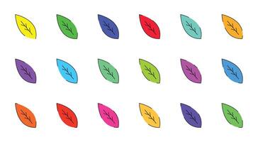 A set of colorful leaves on a white background vector