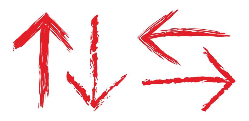 Direction red Arrows set