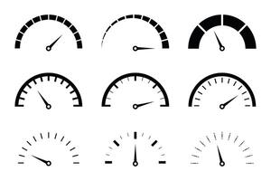 Nine Speedometer design set vector