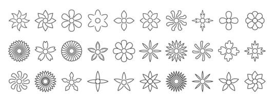 A set of different designs for a flower vector