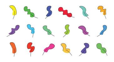 A set of different colored shapes on a white background vector