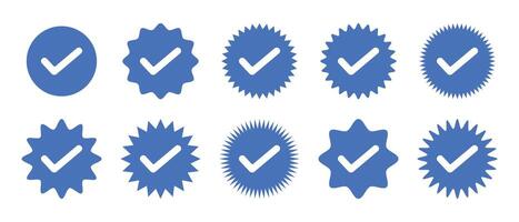 A set of blue check marks on a white background vector