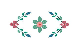 Korean Flower Frame Minimal Traditional Design vector