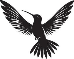 Small Hummingbird in flight silhouette vector