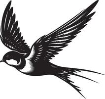 Stylized swallow bird in flight illustration vector