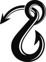 Stylized fishing hook design element vector