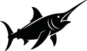 Stylized silhouette of a swordfish vector