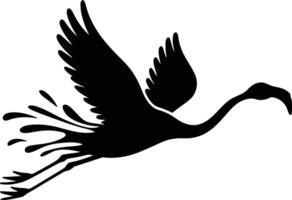 Elegant flamingo in flight silhouette vector