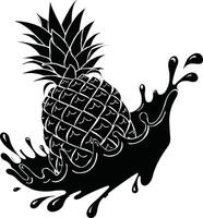 A Pineapple splash silhouette graphic design vector