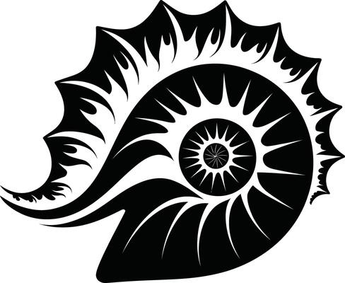 Nautilus shell spiral silhouette
