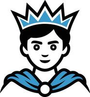 A cartoon king with a blue crown on his head vector