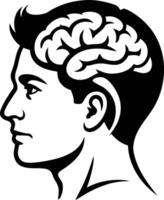 A man with a brain in his head vector