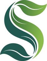The logo for the company, which is made up of green leaves vector