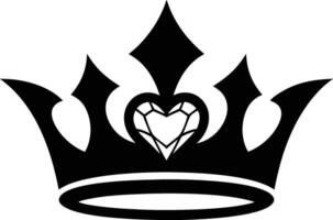 A black and white crown with a diamond in the center vector