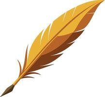 A quill with a feather on a white background vector