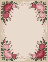 Vintage rose frame with place for text vector