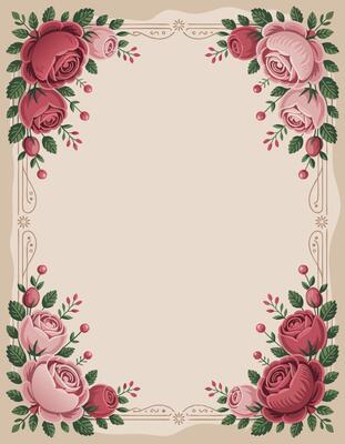 Vintage rose frame with place for text
