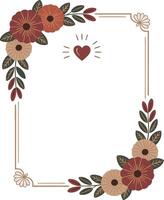 Floral frame with heart vector